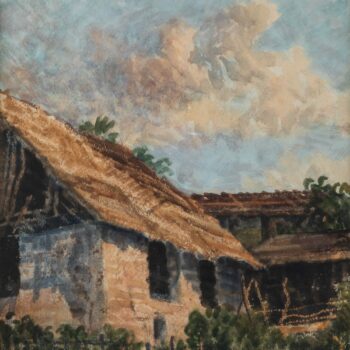 Masi di montagna - Berggehöfte, 1950, acquarello - Aquarell, 33x29, collezione pubblica - öffentl. Sammlung