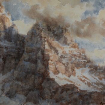 Nubi sulle dolomiti - Wolken üb. Dolomiten, 1953, acquarello - Aquarell, 40x50, prop. priv. - Privatbes