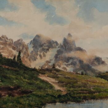 Lago di Landro - Dürrensee, 1954, acquarello - Aquarell, 50x60, prop. priv. - Privatbes.
