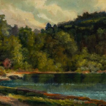 Lago di Monticolo - Montiggler See, 1954, tempera grassa - Öltempera, 30x40