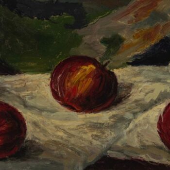 Mele rosse - Rote Äpfel, 1963, tempera grassa - Öltempera, 22x81
