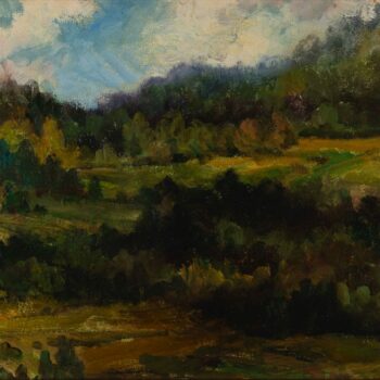 Valle boschiva - Waldtal, 1963, tempera grassa, 30x60