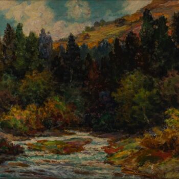 Torrente d'autunno - Herbstbach, 1963, tempera grassa - Öltempera, 35x70