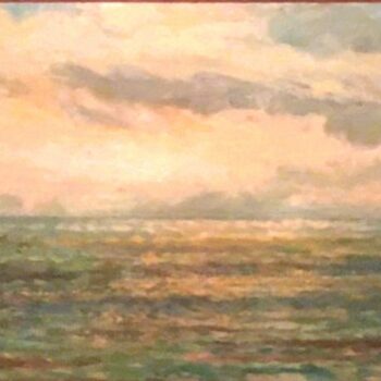 Tramonto al mare - Sonnenuntergang am Meer 1962, tempera grassa - Öltempera 40 x 90
